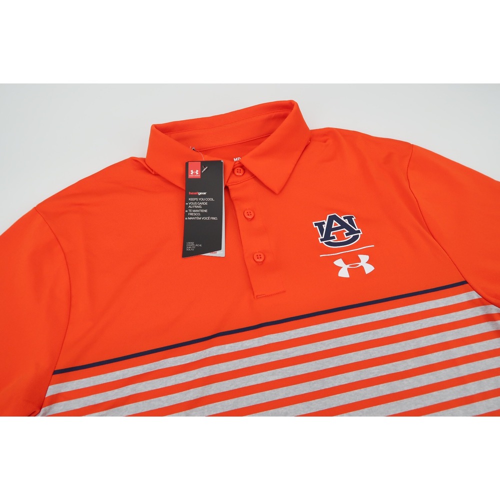 Under Armour Mens Medium Auburn Tigers The Playoff Polo Performance Golf Shirt